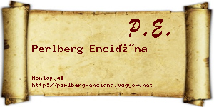 Perlberg Enciána névjegykártya